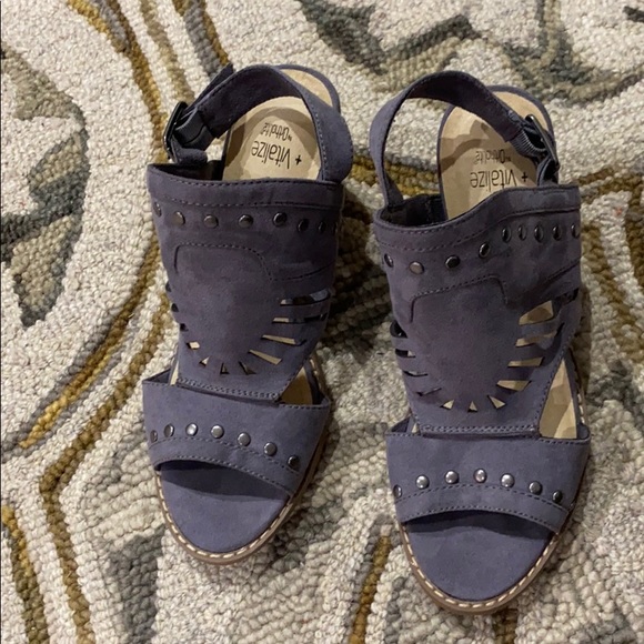 Sonoma vitalize ortholite purple suede heels sz 7 - Picture 2 of 10